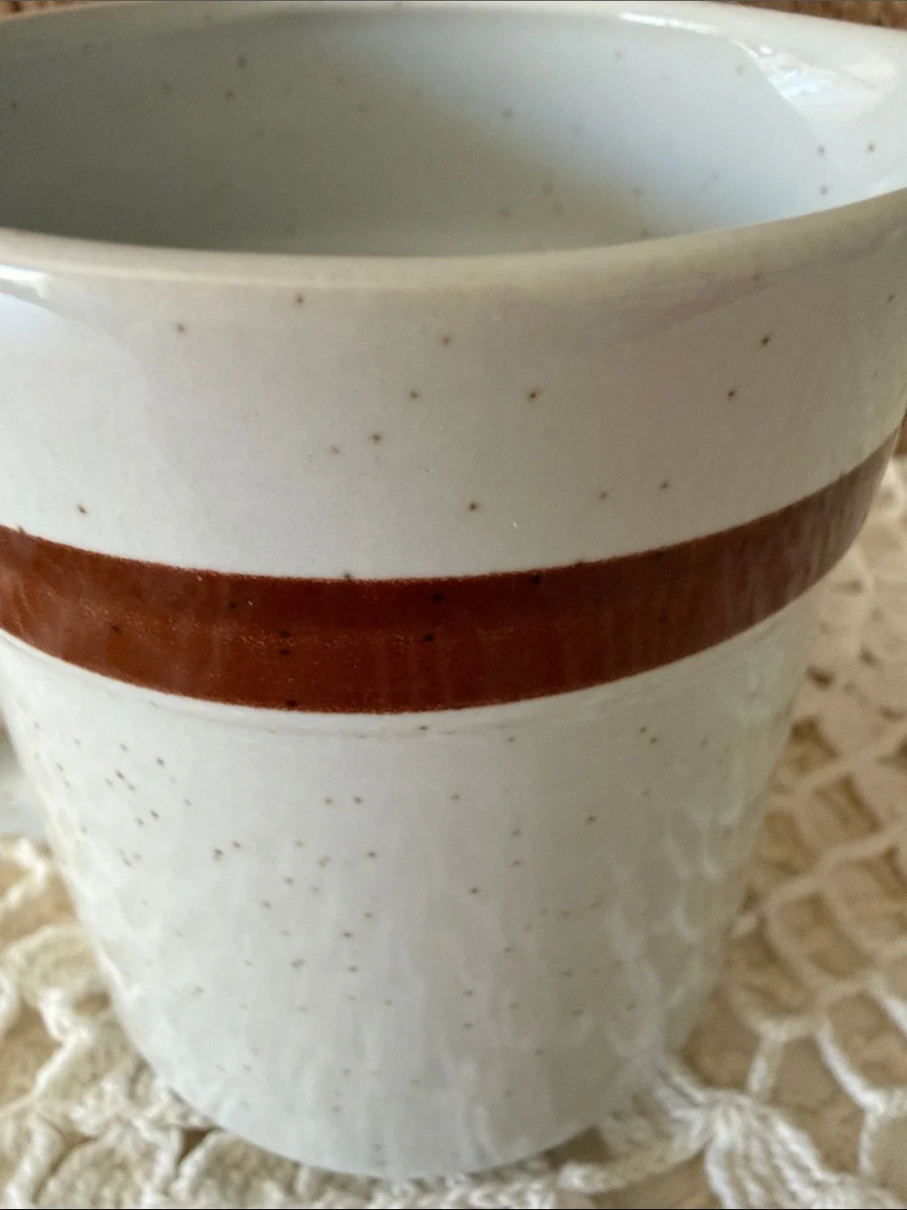 VTG MCM Specked Stoneware Cream and Brown Creamer